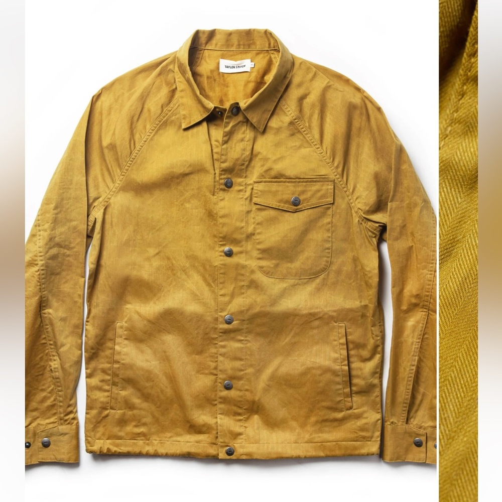 Taylor Stitch Lombardi Jacket in Mustard Dry Wax, size 46